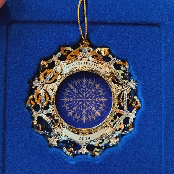 Texas State Capitol Ornament 2014 Blue Oculus Windows Christmas Collectible Box - Picture 6 of 6
